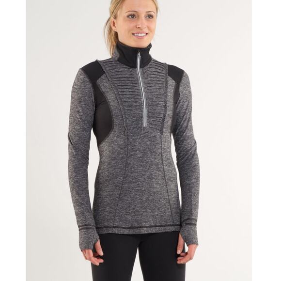 Lululemon Run Your Heart Out Pullover Heathered Black Sweatshirt Size 6 - Picture 8 of 12